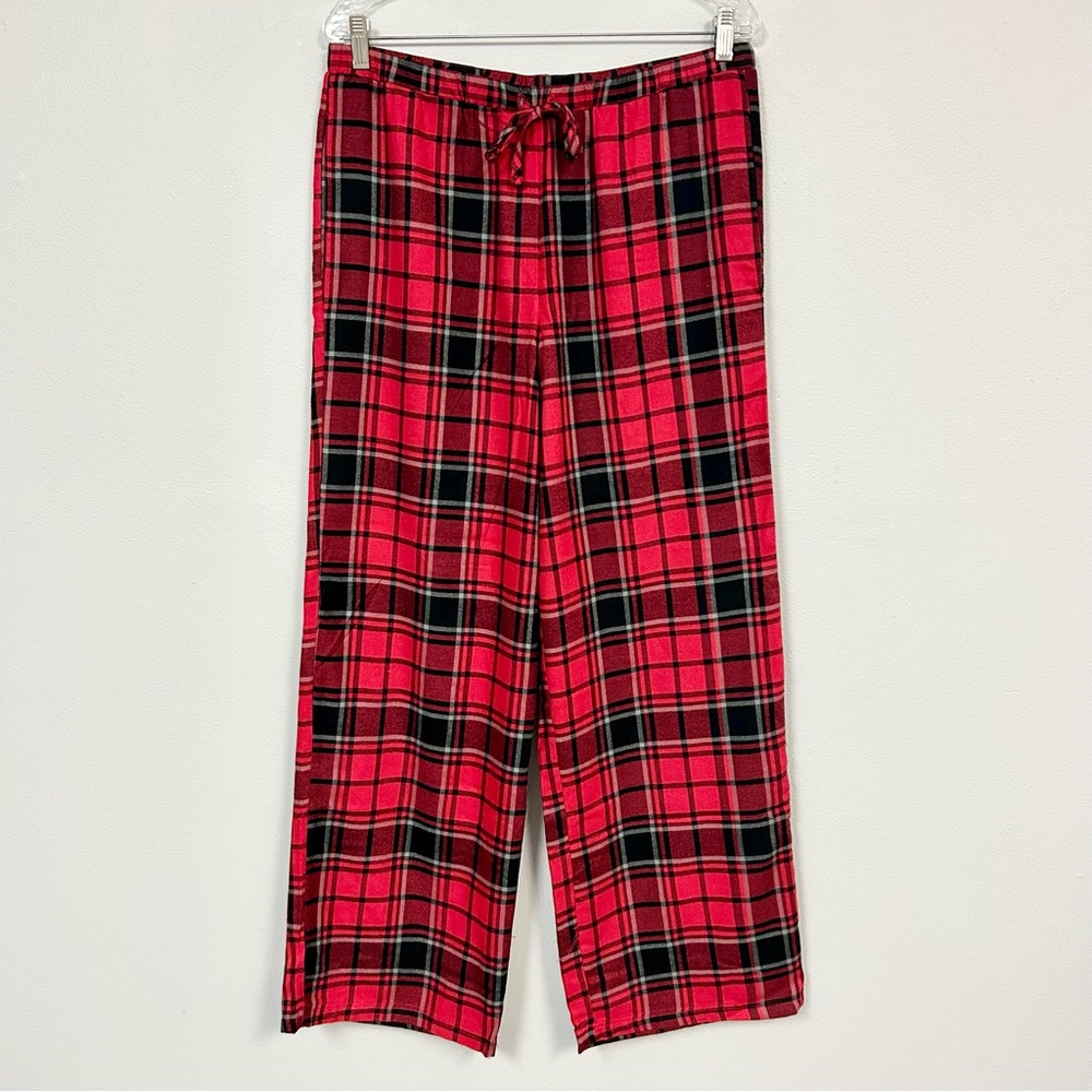 PINK ROSE 🦬 Flannel Plaid Pajama Casual Lounge Pants - Red - Black - Size XL